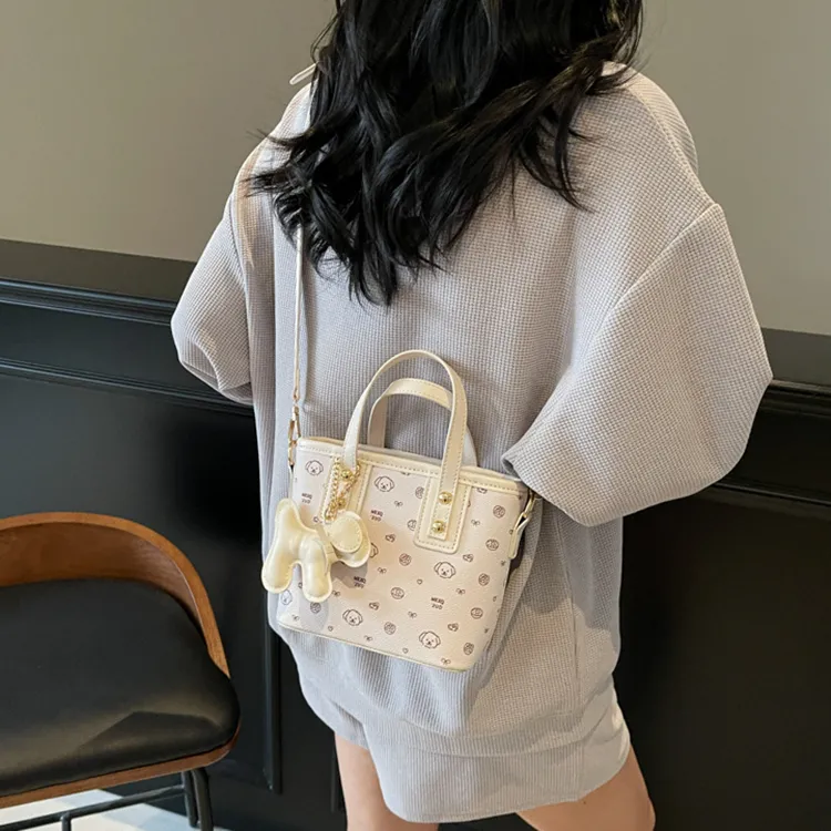 NOMK PU Crossbody One Shoulder Handbag Women's White & Brown/Ecru/Pink/Coffee-5