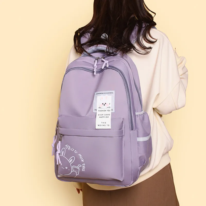 NOMK Nylon Backpack Women's Pink/Gray-11
