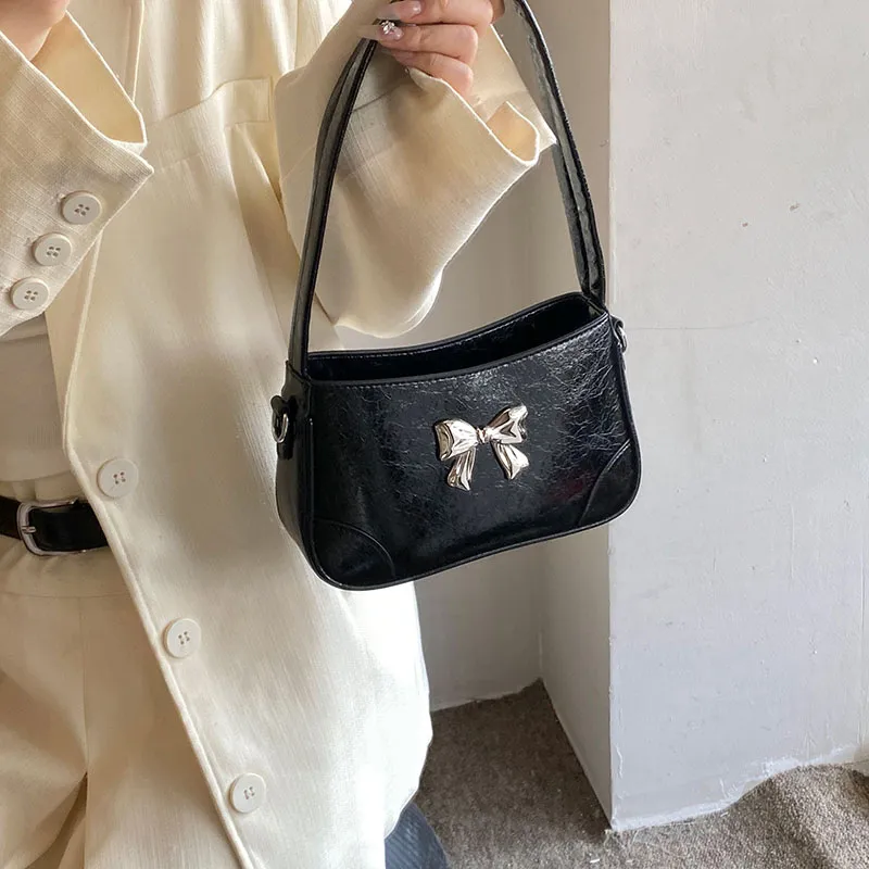 NOMK PU Shoulder Bag, Commute Crossbody Bag Women's Black/Iridescent Silver/Iridescent Gunmetal/Silver-2