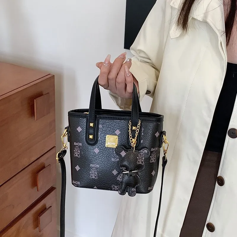 NOMK PU Handbag, Shoulder Bag, Crossbody Bag Women's Black/Ecru/Brown/Pink-4