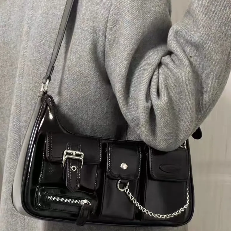 NOMK PU Shoulder Bag Women's Black/White-7