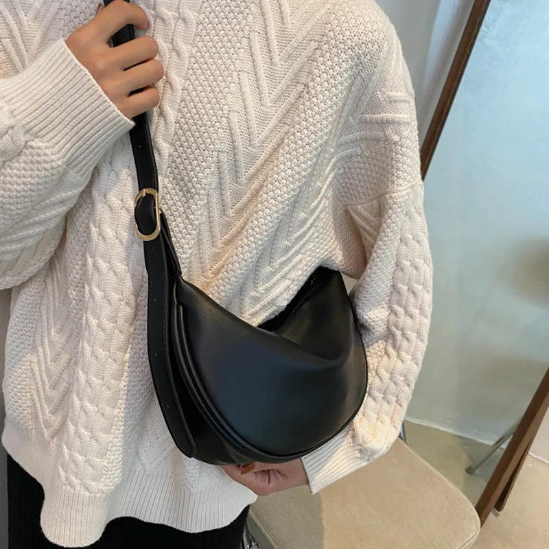 NOMK PU Pillow Bag, Crossbody Bag, Shoulder Bag Regular Women's Brown/White/Black-5