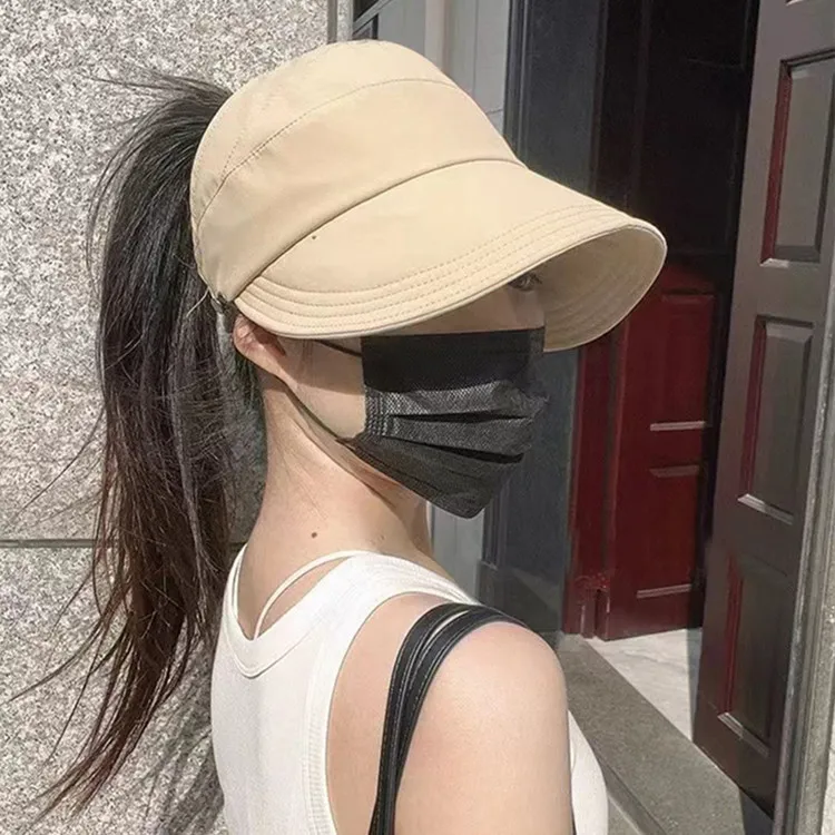 Polyester Material For Hanging Masks Fashion Versatile Multi Style Sun Protection Hat Women's-16
