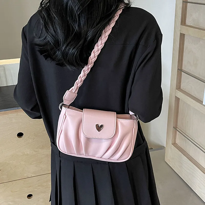 NOMK PU Shoulder Bag, Handbag, Shoulder Bag, Crossbody Bag Women's Black/Ecru/Pink/Silver-12