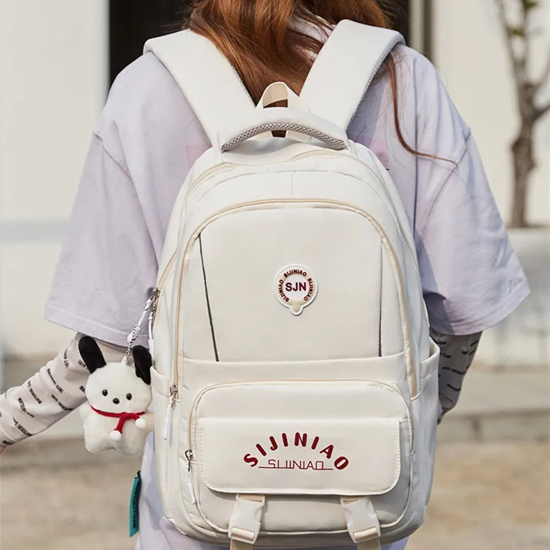 NOMK Nylon Backpack Large Size Unisex Red/Black/Blue/White/Purple-10