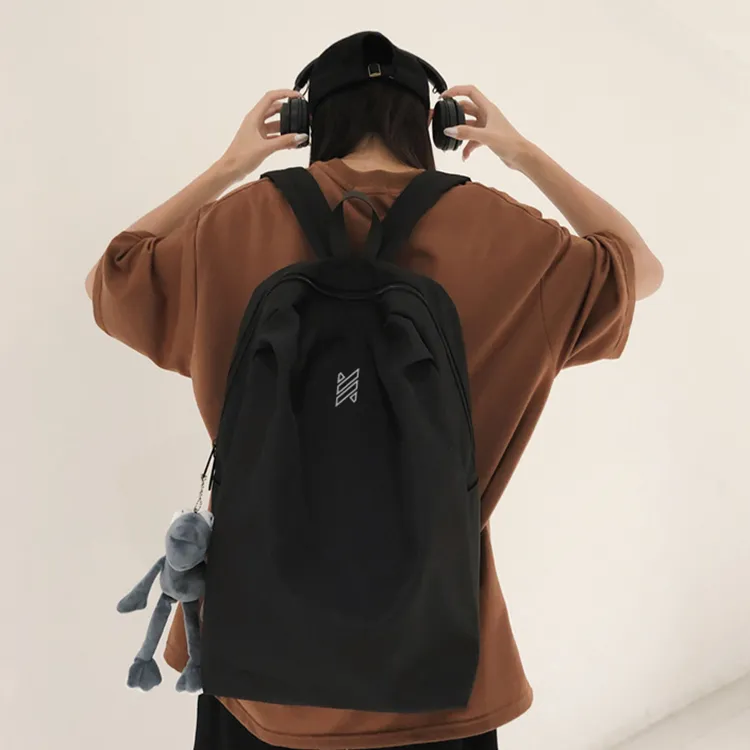 NOMK Nylon Backpack Regular Unisex Black/Pink/White/Gray-3