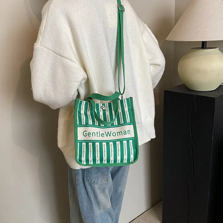 NOMK Canvas Handbag, Crossbody Bag Women's Black/Khaki/Green/Rose/White Letter/Black Letter-9
