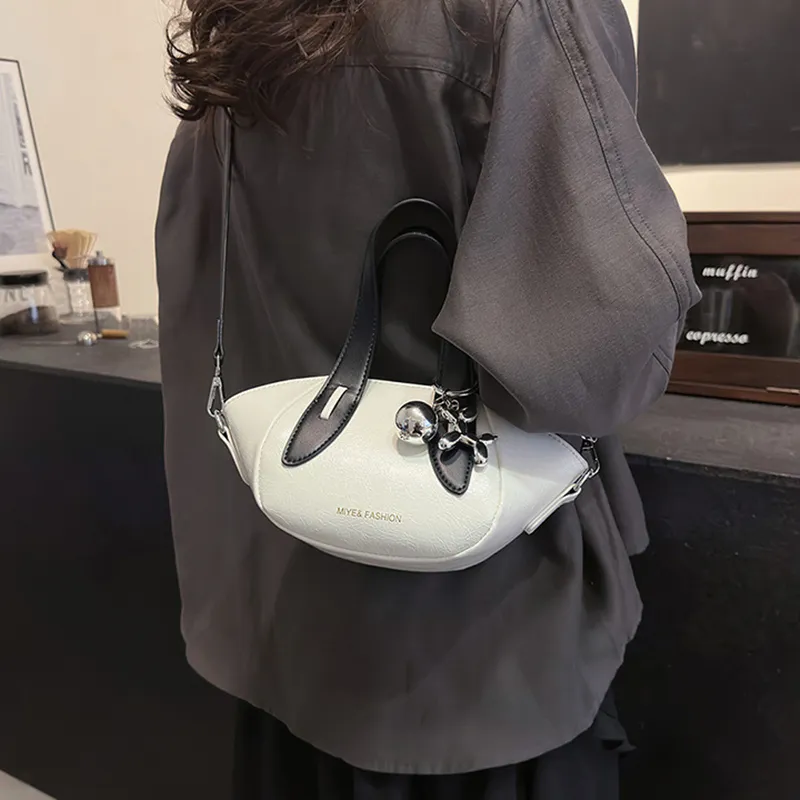 NOMK PU Handbag Shoulder Bag Crossbody Bag Women's White/Blue/Silver-3