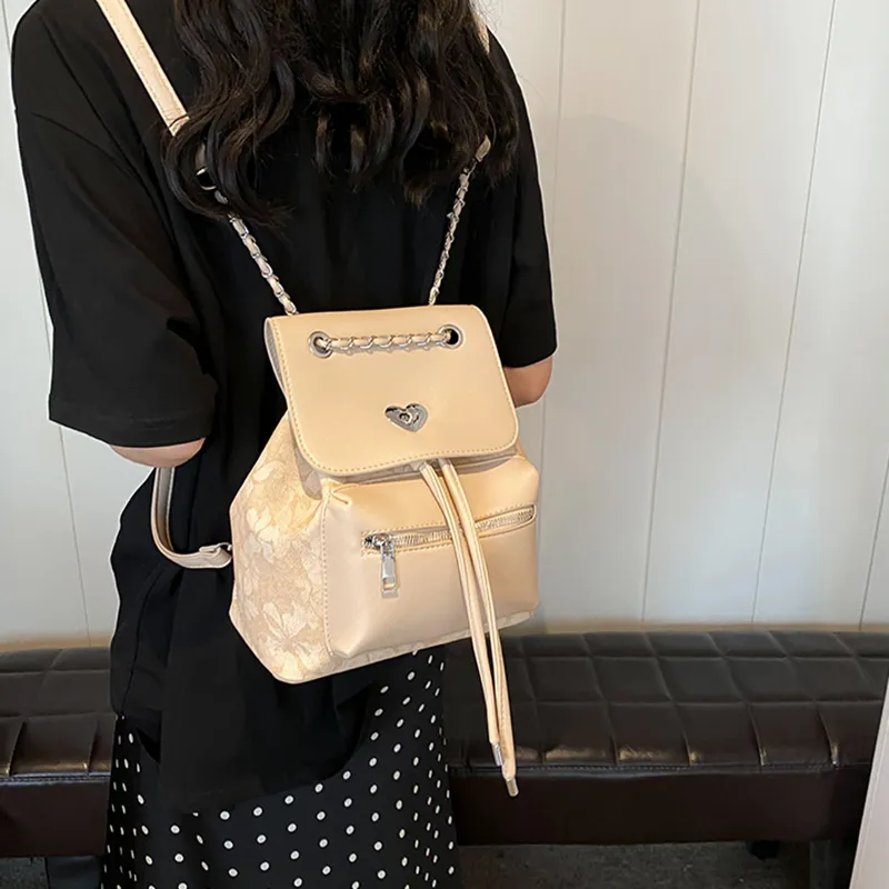 NOMK PU Backpack Handbag Shoulder Bag Women's Blue/Khaki-7