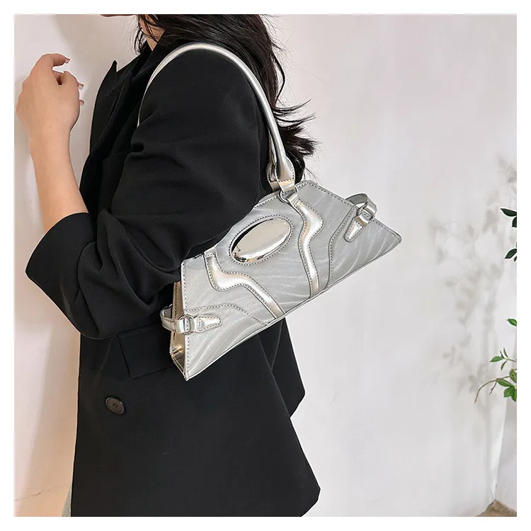 NOMK PU Cortex Small Square Bag, One Shoulder Handbag Regular Women's Multicolor-5