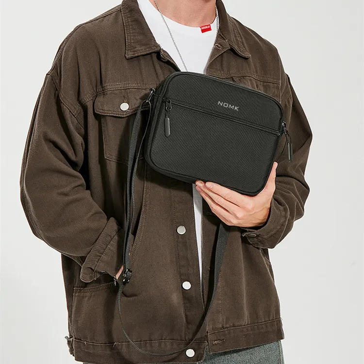NOMK Oxford Shoulder Bag Crossbody Bag Regular Men's Black-5