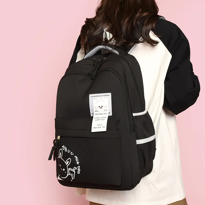 NOMK Nylon Backpack Women's Pink/Gray-2