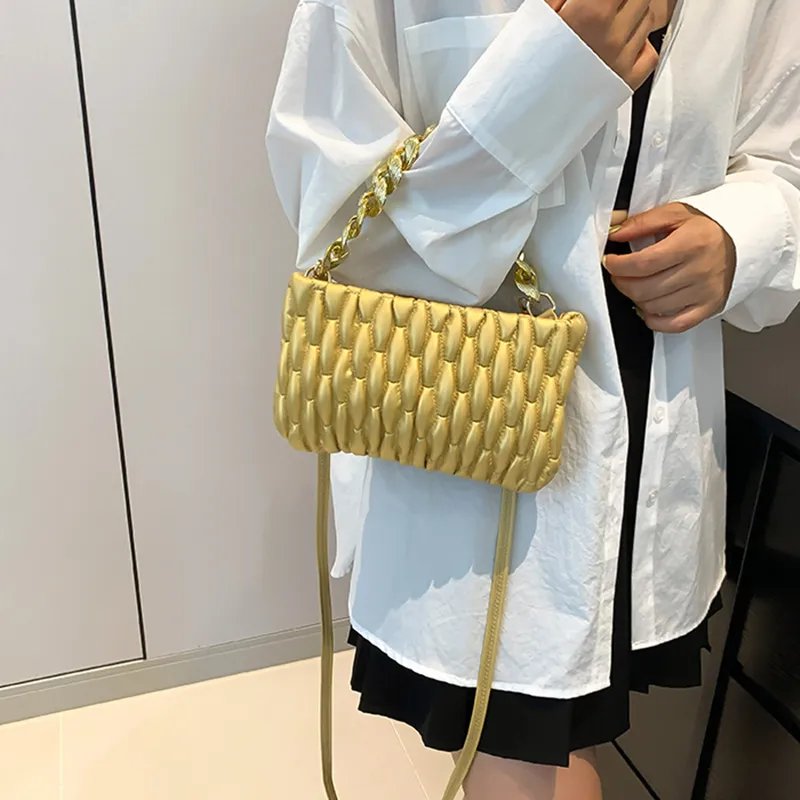 NOMK PU With Synthetic Leather One Shoulder Handbag Women's Black/Red/Brown/White/Gold/Silver-21