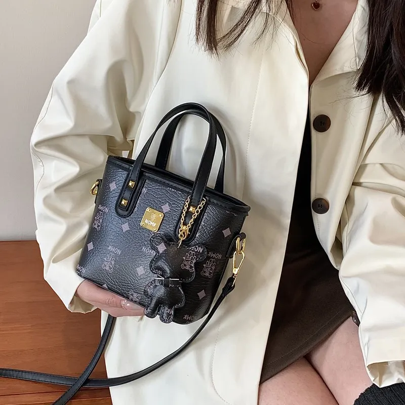 NOMK PU Handbag, Shoulder Bag, Crossbody Bag Women's Black/Ecru/Brown/Pink-3
