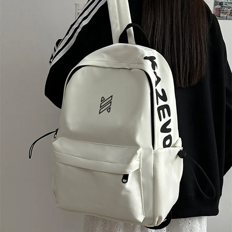 NOMK Nylon Backpack Unisex White/Pink/Black/Red/Green/Orange-4