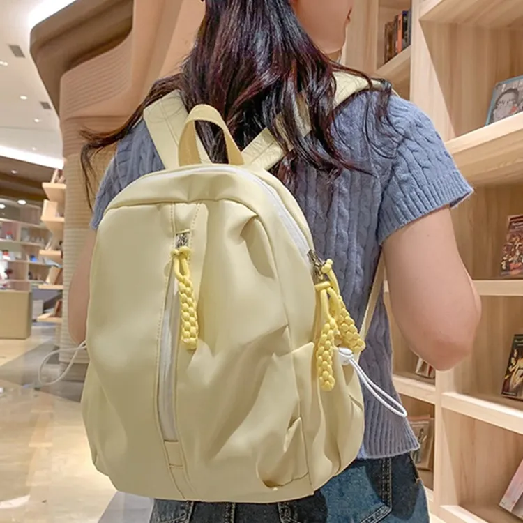 NOMK Nylon Backpack Regular Women's Black/White/Orange/Yellow/Green-5