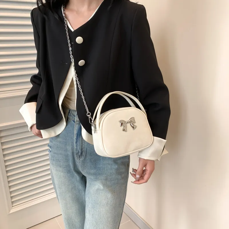 NOMK PU Crossbody Handbag Regular Women's Black/White/Pink/Blue/Silver-6