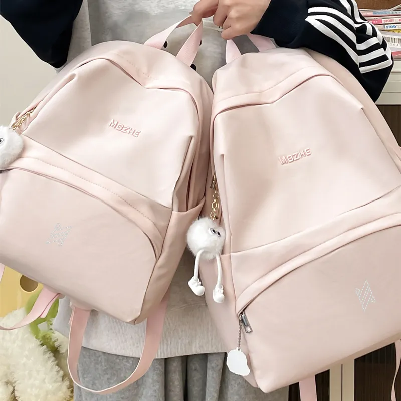 NOMK Nylon Backpack Women's Green/Yellow/Pink/White/Blue-6