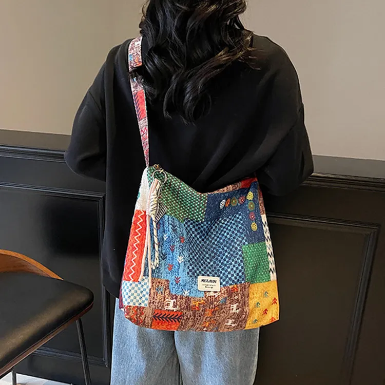 NOMK Canvas Bag Shoulder Bags Women's Multicolor-2