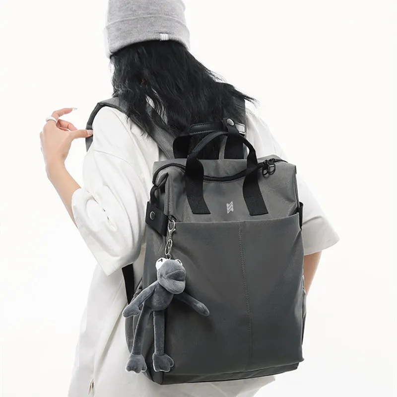 NOMK Oxford Backpack Backpack Backpack Travel Bag Unisex Black/Green/Khaki/Gray-11
