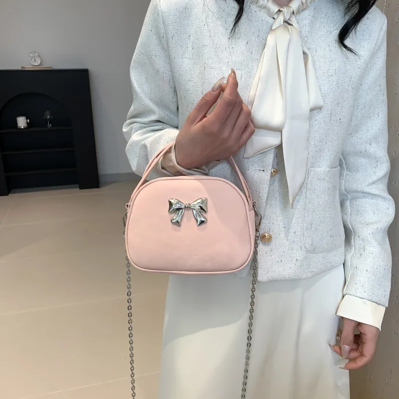 NOMK PU Crossbody Handbag Regular Women's Black/White/Pink/Blue/Silver-11