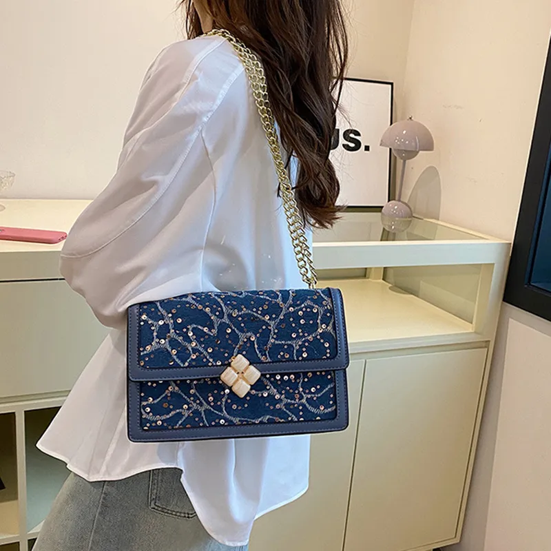 NOMK PU With Synthetic Leather Shoulder Bag, Crossbody Bag Women's Black/White/Light Blue/Dark Blue-15