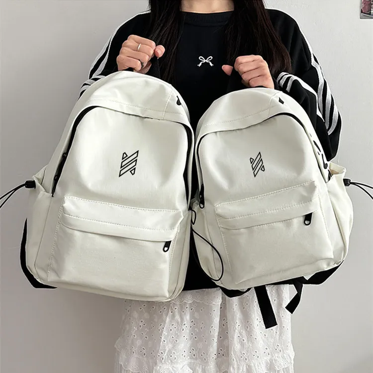 NOMK Nylon Backpack Unisex White/Pink/Black/Red/Green/Orange-1