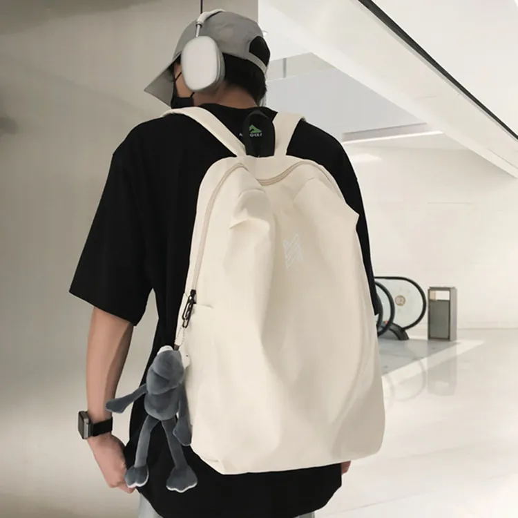 NOMK Nylon Backpack Regular Unisex Black/Pink/White/Gray-12