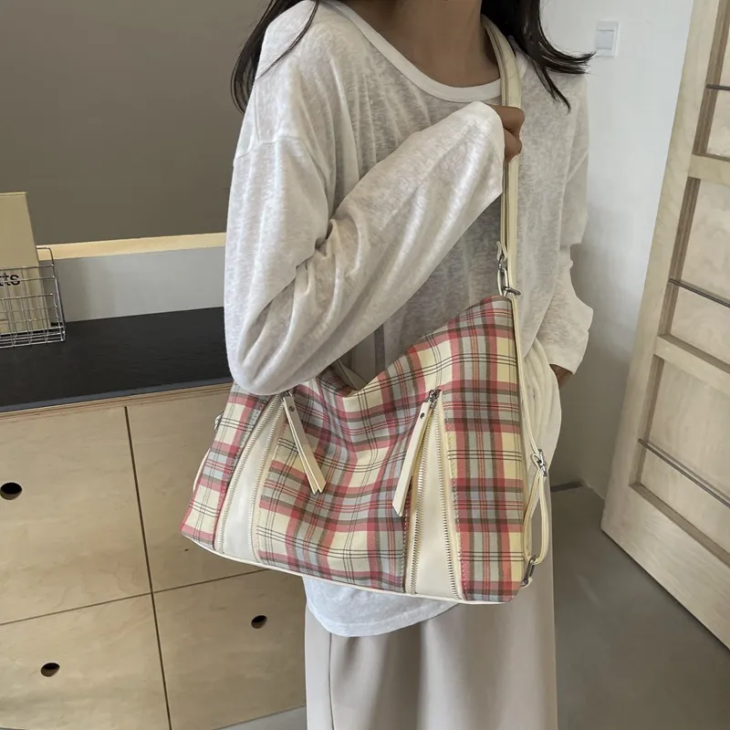 NOMK PU Tote Backpack Shoulder Bag Crossbody Bag Backpack Women's Pink/White-5