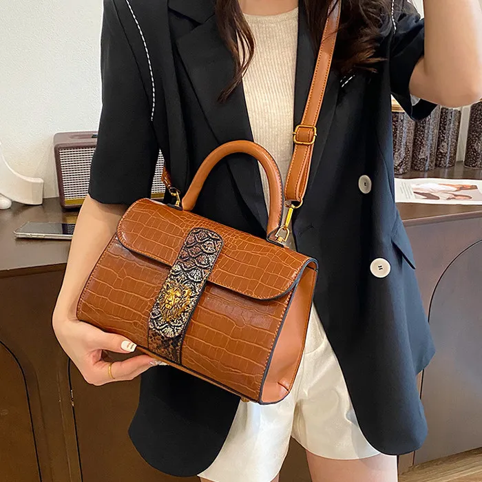 NOMK PU Shoulder Bag, Crossbody Bag, Handbag Regular Women's Black/Green/Brown-22
