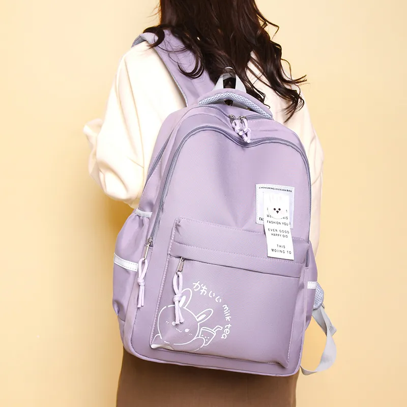 NOMK Nylon Backpack Women's Pink/Gray-12