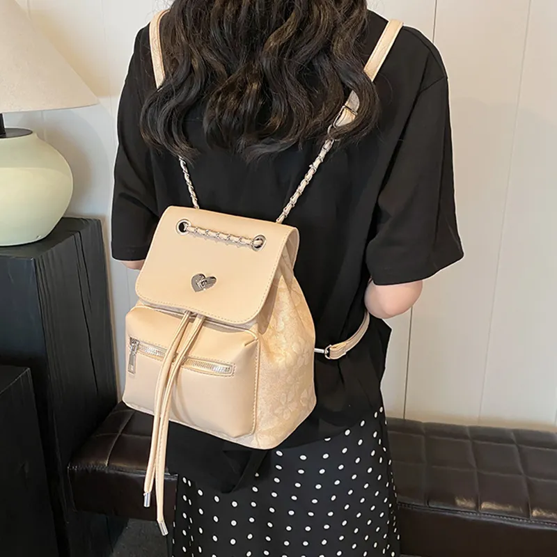 NOMK PU Backpack Handbag Shoulder Bag Women's Blue/Khaki-6