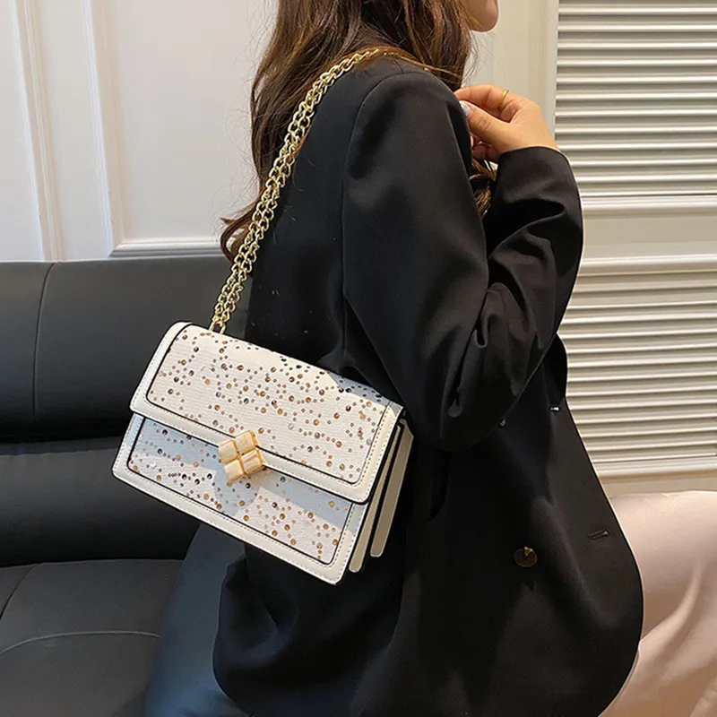 NOMK PU With Synthetic Leather Shoulder Bag, Crossbody Bag Women's Black/White/Light Blue/Dark Blue-5