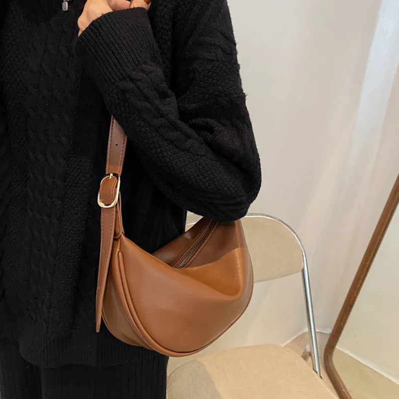 NOMK PU Pillow Bag, Crossbody Bag, Shoulder Bag Regular Women's Brown/White/Black-12