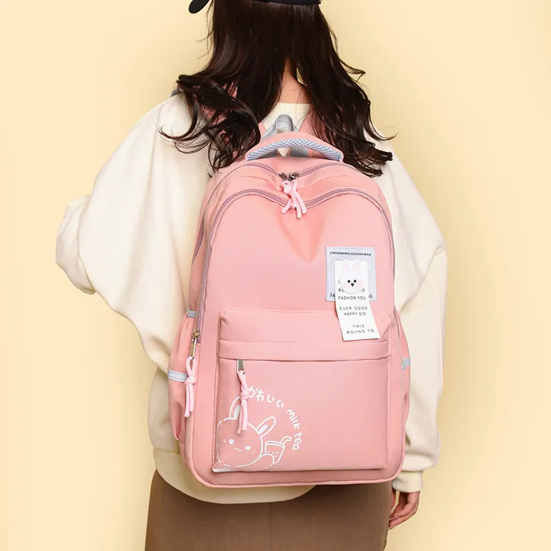 NOMK Nylon Backpack Women's Pink/Gray-8