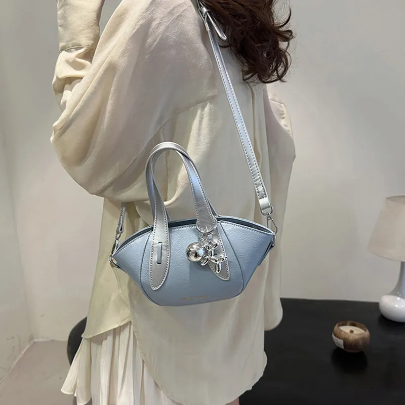 NOMK PU Handbag Shoulder Bag Crossbody Bag Women's White/Blue/Silver-7
