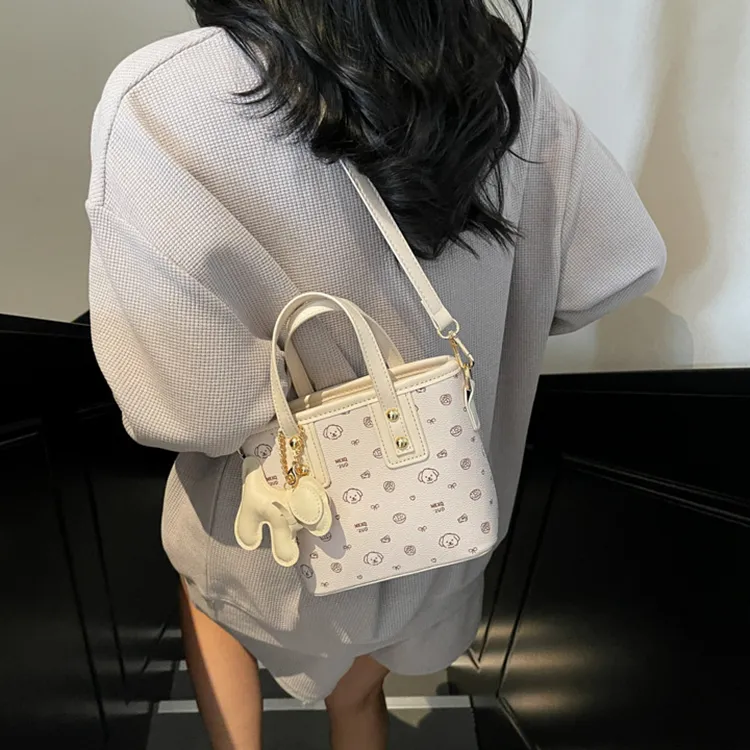 NOMK PU Crossbody One Shoulder Handbag Women's White & Brown/Ecru/Pink/Coffee-7
