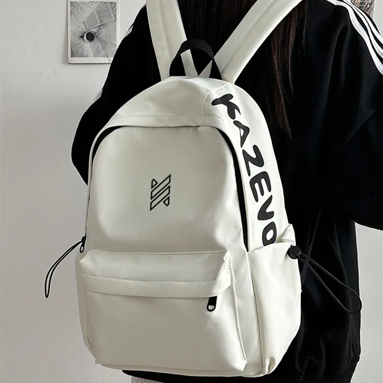 NOMK Nylon Backpack Unisex White/Pink/Black/Red/Green/Orange-3