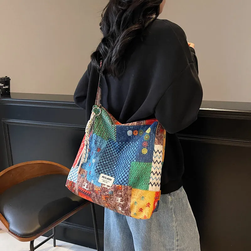 NOMK Canvas Bag Shoulder Bags Women's Multicolor-4