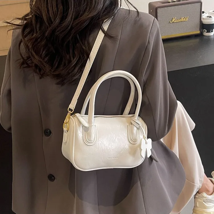 NOMK PU One Shoulder Handbag Women's Blue/Black/Pink/White-18