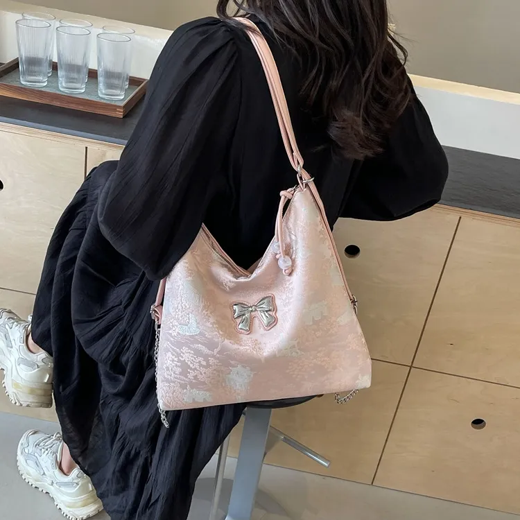 NOMK PU Backpack Crossbody Bag Shoulder Bag Backpack Women's Pearlescent White/silver/pink/blue-11