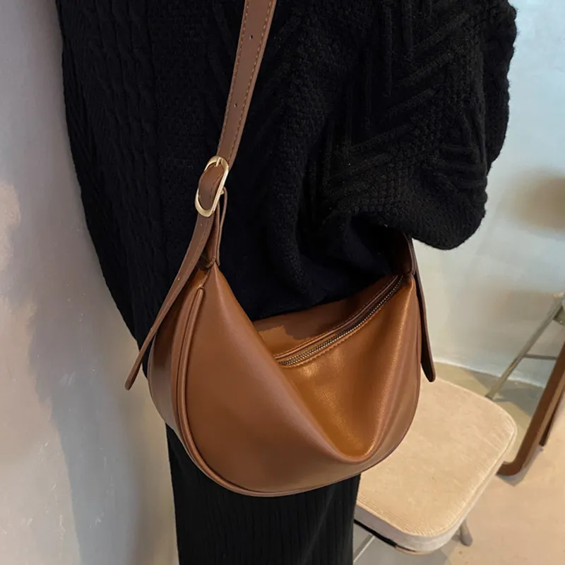 NOMK PU Pillow Bag, Crossbody Bag, Shoulder Bag Regular Women's Brown/White/Black-10