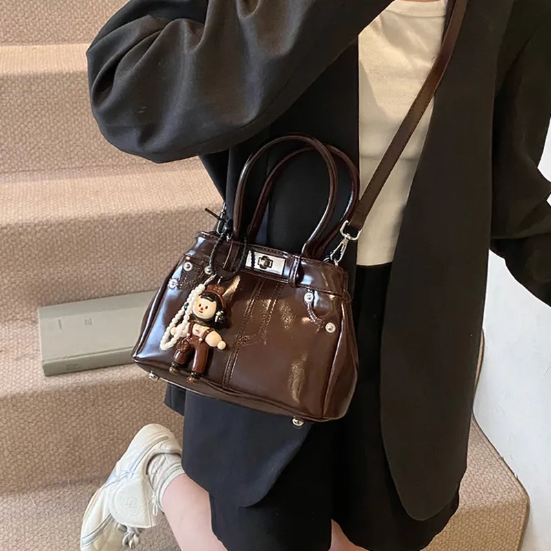 NOMK PU Shoulder Bag, Crossbody Bag, Handbag Regular Women's Black/White/Blue/Coffee-11