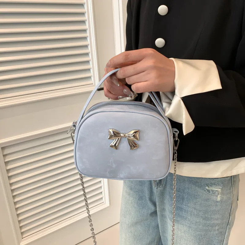 NOMK PU Crossbody Handbag Regular Women's Black/White/Pink/Blue/Silver-16