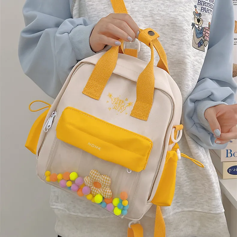 NOMK Nylon Backpack Handbag Women's Purple/Blue/Black/Yellow/Green-10