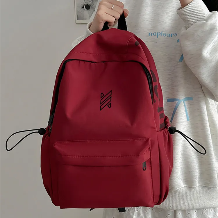 NOMK Nylon Backpack Unisex White/Pink/Black/Red/Green/Orange-13