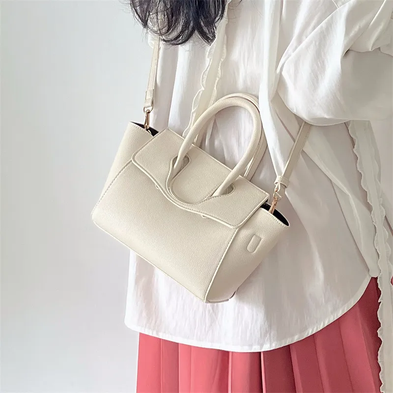 NOMK PU Kelly Bag, Combo Bag, Shoulder Bag, Crossbody Bag, Handbag Regular Women's White-8