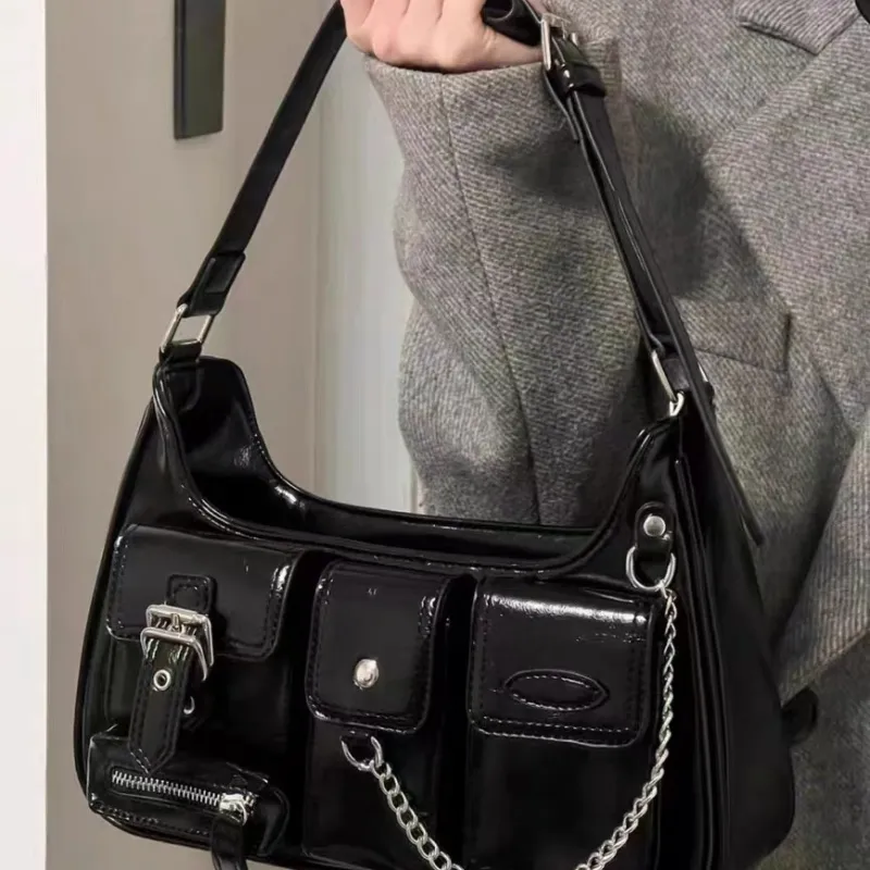 NOMK PU Shoulder Bag Women's Black/White-10