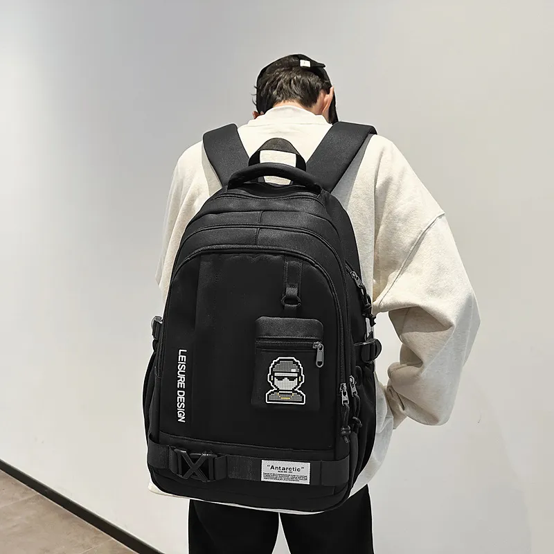NOMK Nylon Backpack Regular Unisex Black/Khaki/Gray/Green/Blue-3