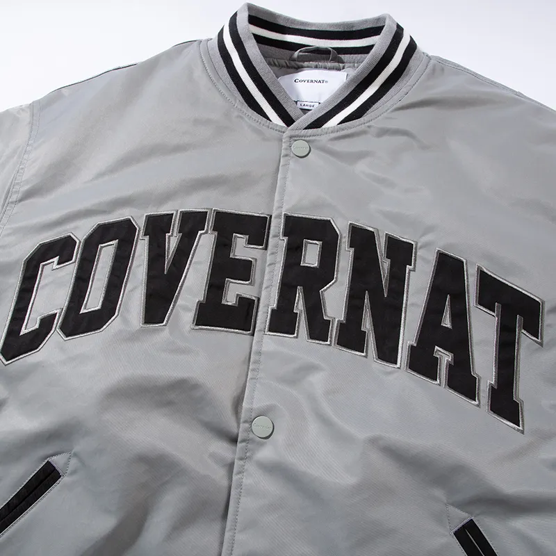 COVERNAT Casual Jackets & Coats Comfortable Versatile Street Style Baseball Jacket Unisex Gray-3